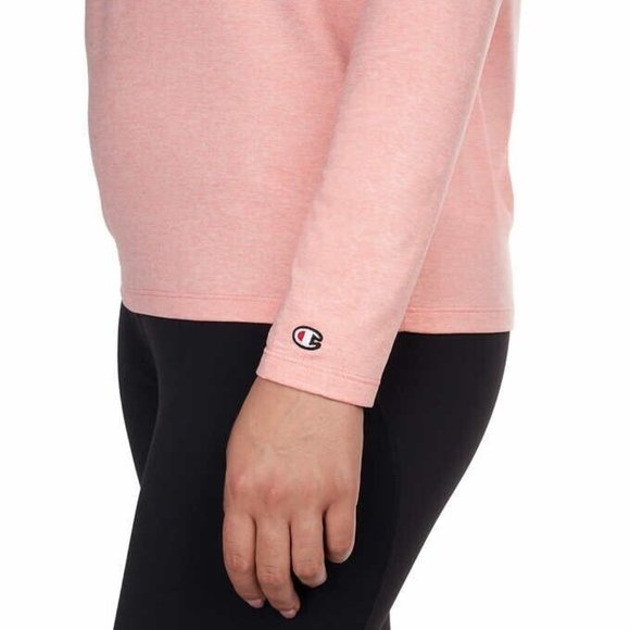 NWoT Champion Women's Mock Neck 1/4 Zip Long Sleeve Tee Pink Size 2XL $60 8D227 - Picture 5 of 5